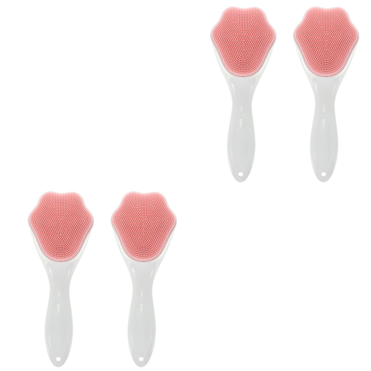 

4 pcs Long Handle Facial Cleansing Brushes Claw Shape Face Wash Brushes Silicone Face Washing Brush for Indoor