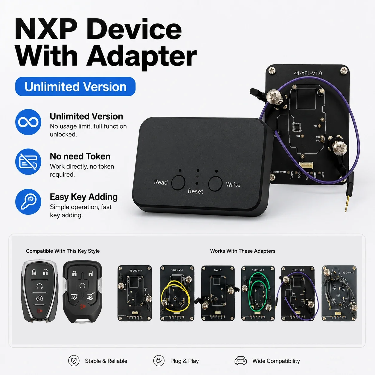 Фото CNP259 NXP Killer с адаптером HYQ4ES HYQ4AS для добавления ключей для Chevrolet Volt, Malibu, Camaro, а также для GMC Yukon, Yukon XL, Terrain 2015+ №1