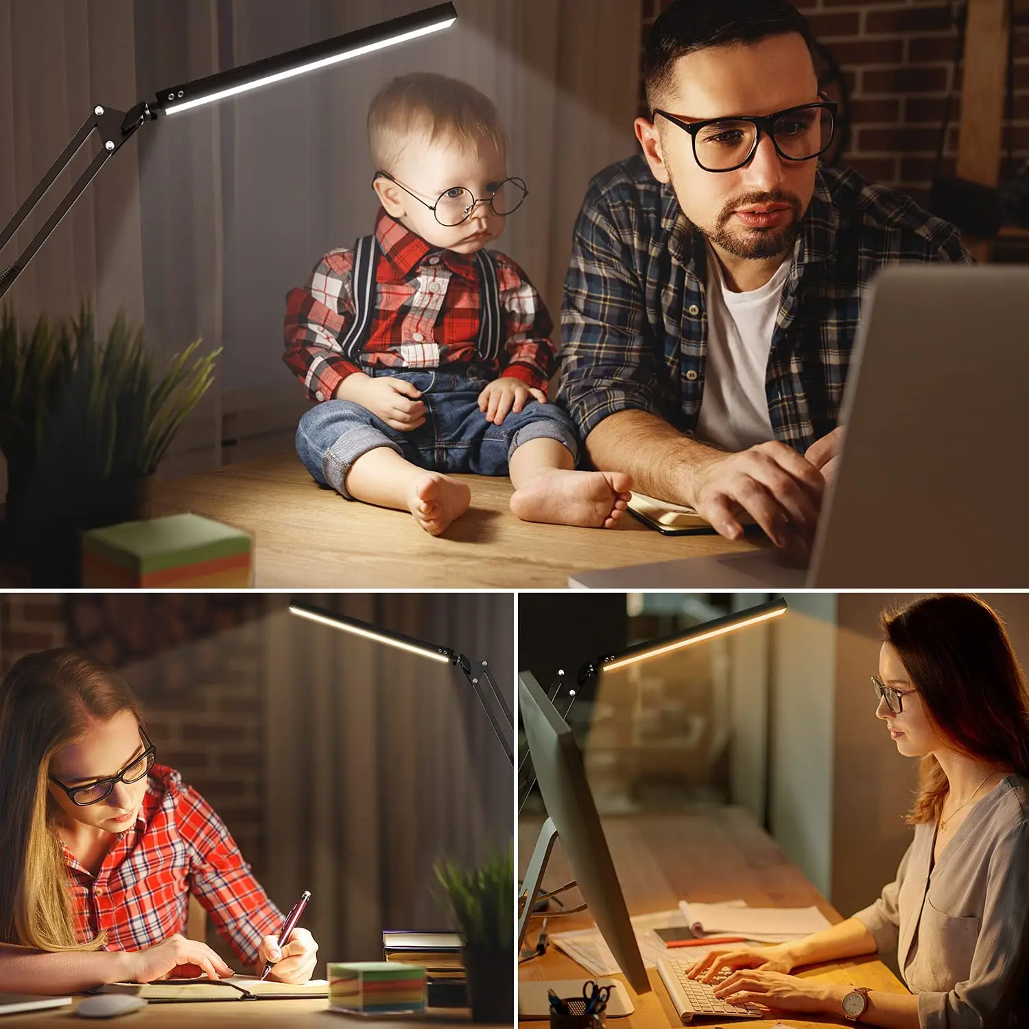 LED Desk Lamp with Clamp Adjustable Eye Caring Table Swing Arm 3 Color Modes 10 Brightness Levels Memory Function | Освещение
