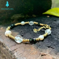 natural black spinel bracelet stone irregular jewelry wholesale design handmade gem beads healing women jewelry gifts