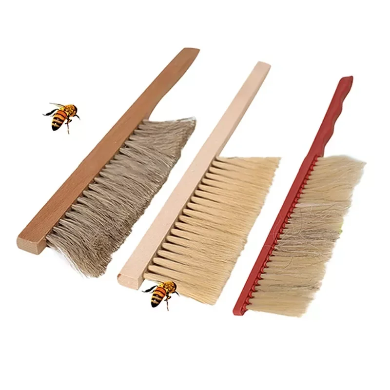 

Tools Wood Honey Brush Wasp bee Sweep Two Rows Of Horse Tail Hair New Bee Brush Beekeeping Equipment
