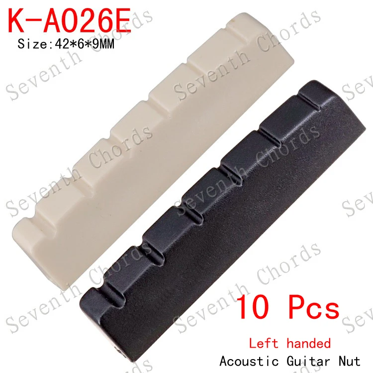 

10 Pcs 6 String Slotted Nut for Left Handed Acoustic Guitar Replacement, Size 43 x 6 x 9-8mm -KA026E