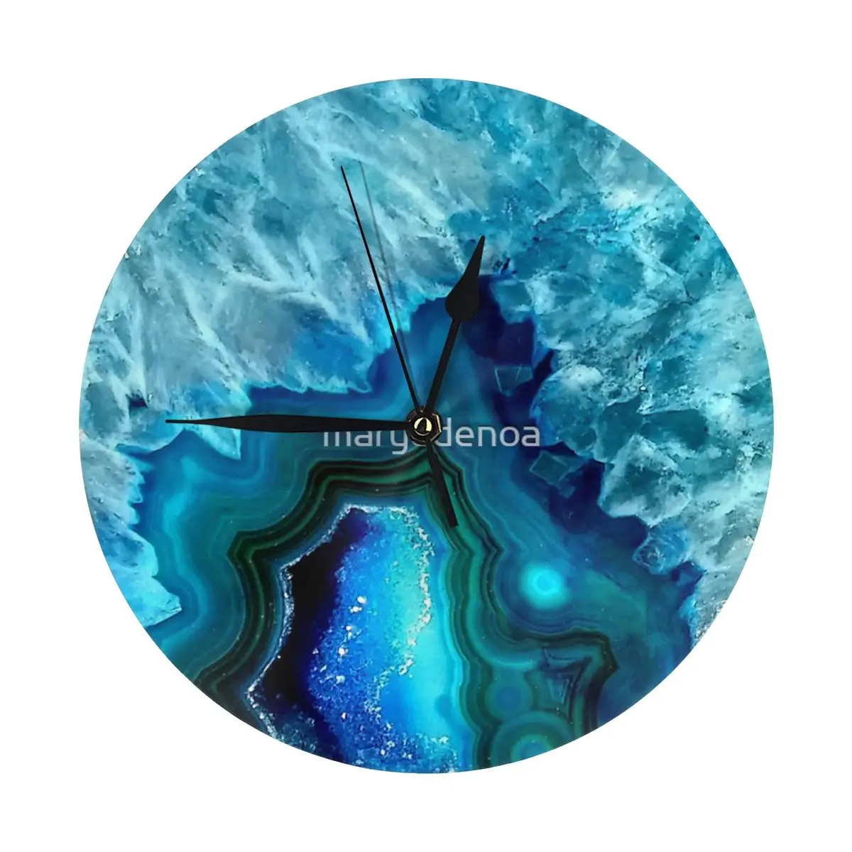 Синие настенные часы из агата украшение для комнаты круглые с обязательным