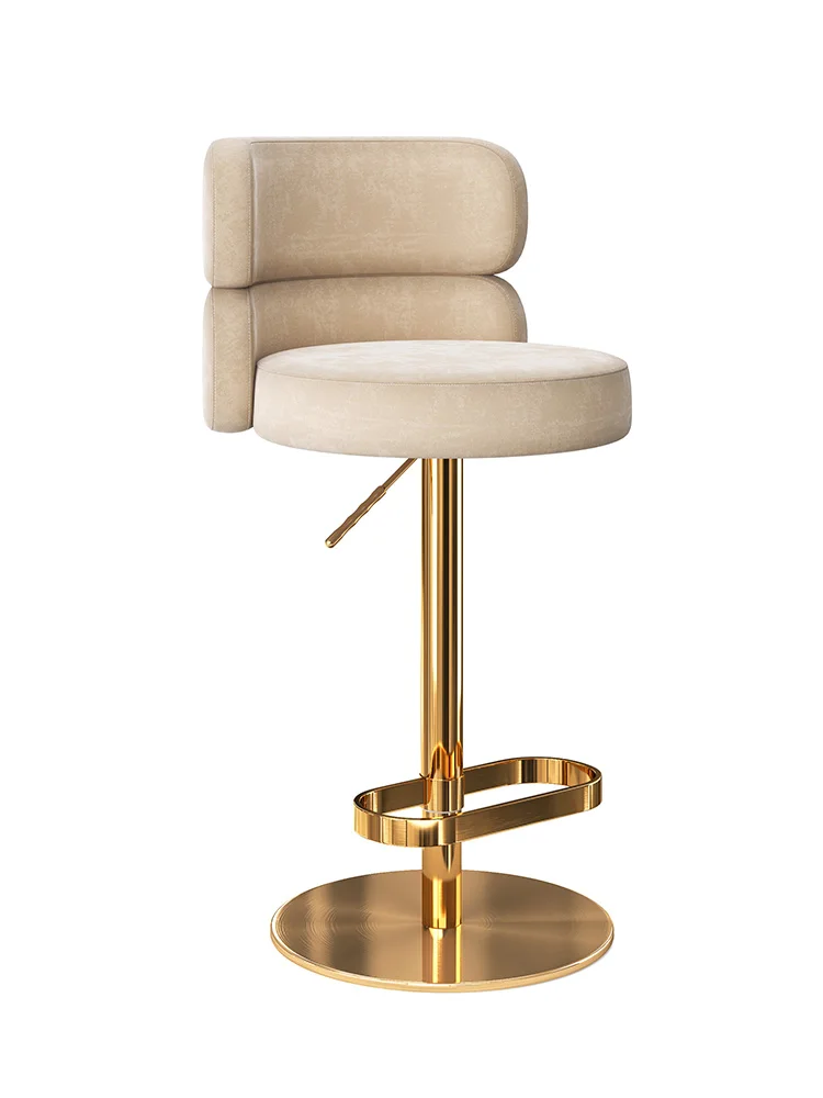 

zq Light Luxury Nordic Bar Stool Modern Minimalist Bar Lifting Rotating Backrest Front Desk Chair