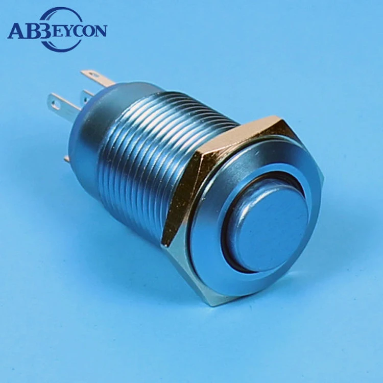 

1644F 16mm high round head momentary ring lamp blue push button switch