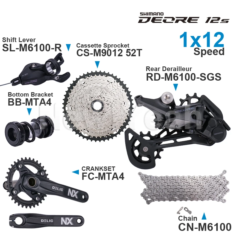 Переключатель передач SHIMANO DEORE M6100 12 Скоростей задняя цепь кривошипная система MT510