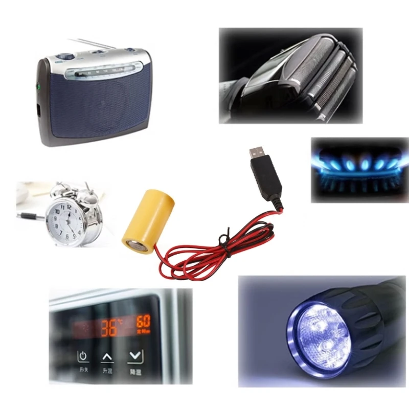 Универсальный 6 В LR14 блок питания USB-кабель 4 шт