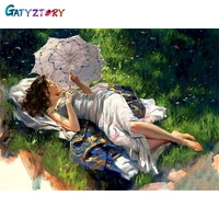 gatyztory painting by number portrait drawing on canvas handpainted painting art gift diy pictures by number girl kits home deco