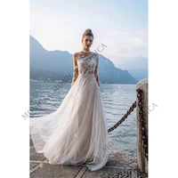 monica best selling wedding dresses full sleeves perspective elegant v neck tulle appliqu%c3%a9s gorgeous fall new prom for 2022