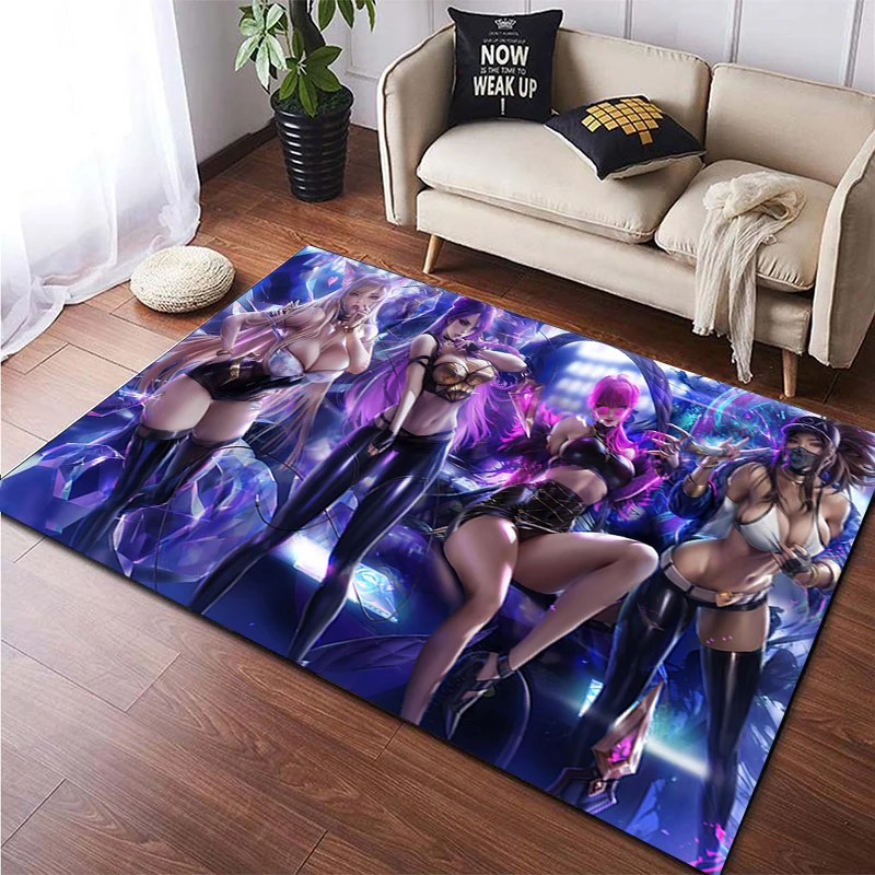 

LOL KDA HD Printed Area Large Rug ,Carpet for Living Room Bedroom Sofa Decoration, Non-slip Floor Mats Dropshipping Alfombras