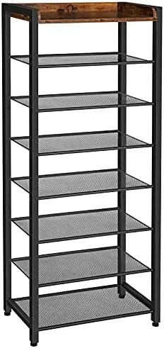 

Tier Shoe , Narrow Shoe Storage Organizer with 9 Metal Shelves, Holds 18-27 Pairs of Shoes, Saving Space, for Entryway, Hallway,