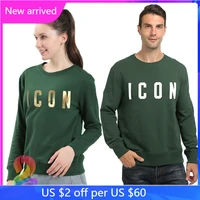spring plus size sweatshirt cotton gold icon logo men women pullovers round neck casual oversized dsq2 sweatshirts
