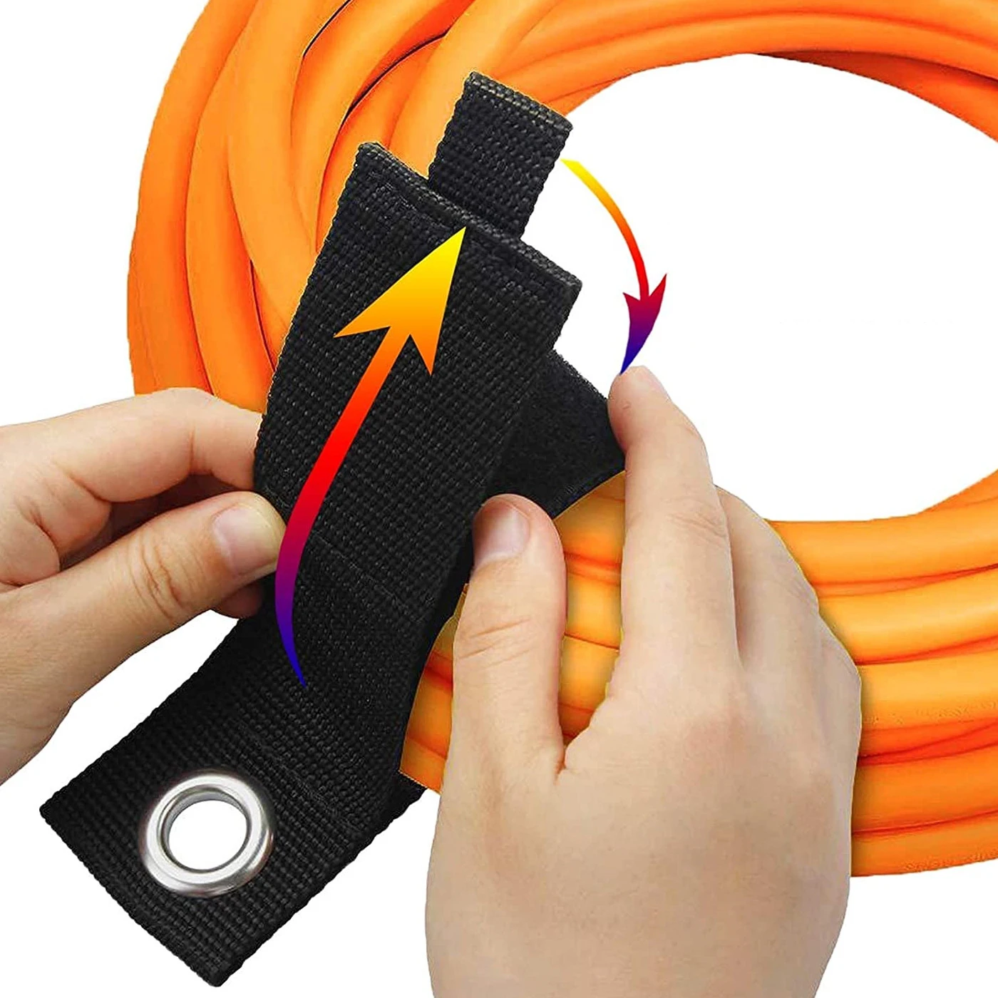 

2PC Nylon Heavy Duty Storage Hook Extension Cord Holder Organizer Hook Loop Storage Cable Strap