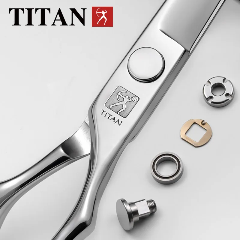 Фото Профессиональные парикмахерские ножницы Titan для филировки и стрижки, 6.0/7.0 дюймов, сталь 440C №3