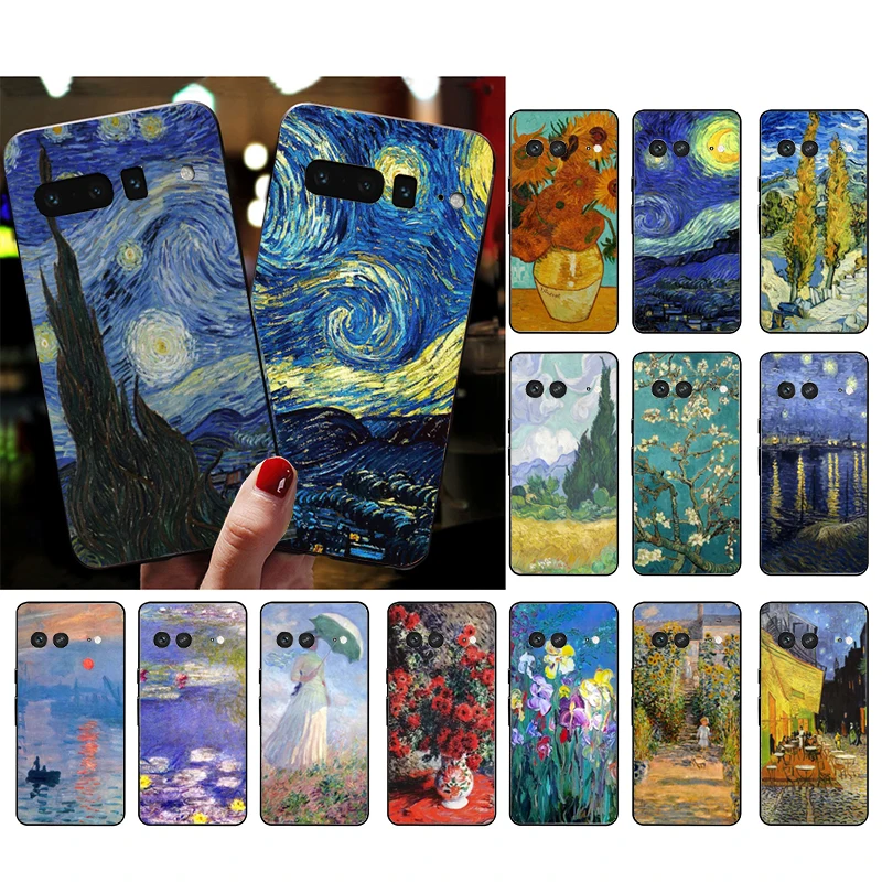 

Phone Case for Google Pixel 7 Pro 7 6A 6 Pro 5A 4A 3A Pixel 4 XL Pixel 5 6 4 3 XL 3A XL 2 XL Van Gogh Claude Monet Garden Lotus