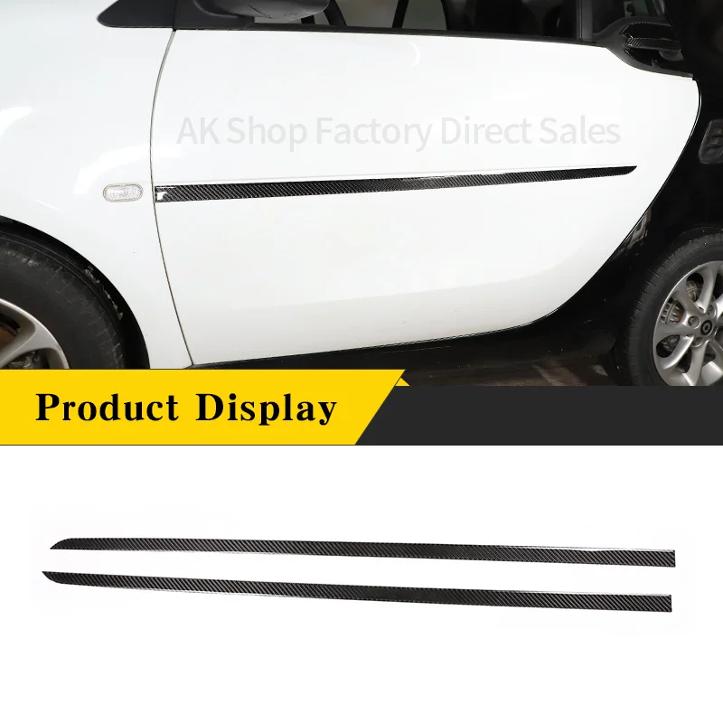 For Mercedes Benz Smart 453 2016-2021 Real Carbon Fiber Car Body Outer Door Trim Panel Cover Sticker Car Exterior Accessories