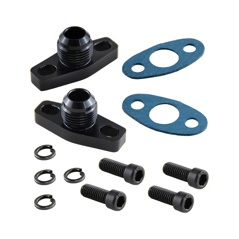 

2PCS AN10 Turbo Oil Return Drain Flange Adapter Kit For Garrett T25 T28 T30 T35 GT28 GT30 GT35 GT40 GT47 GT50 GT55