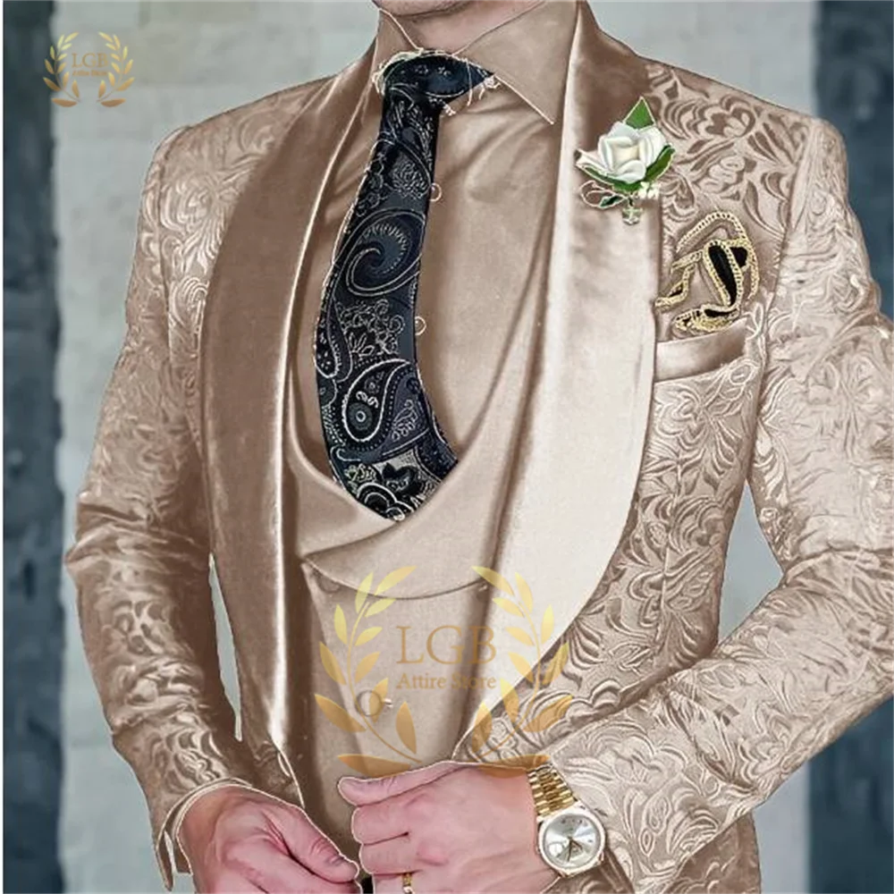 Мужской темно-синий костюм куртка жилет брюки из трех предметов для