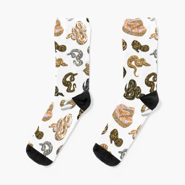 

Ball Python Morph Snake Pattern Crew Socks Sports Autumn Black Ladies Women Mens Cotton Funny Cartoon Short Winter Comfortable