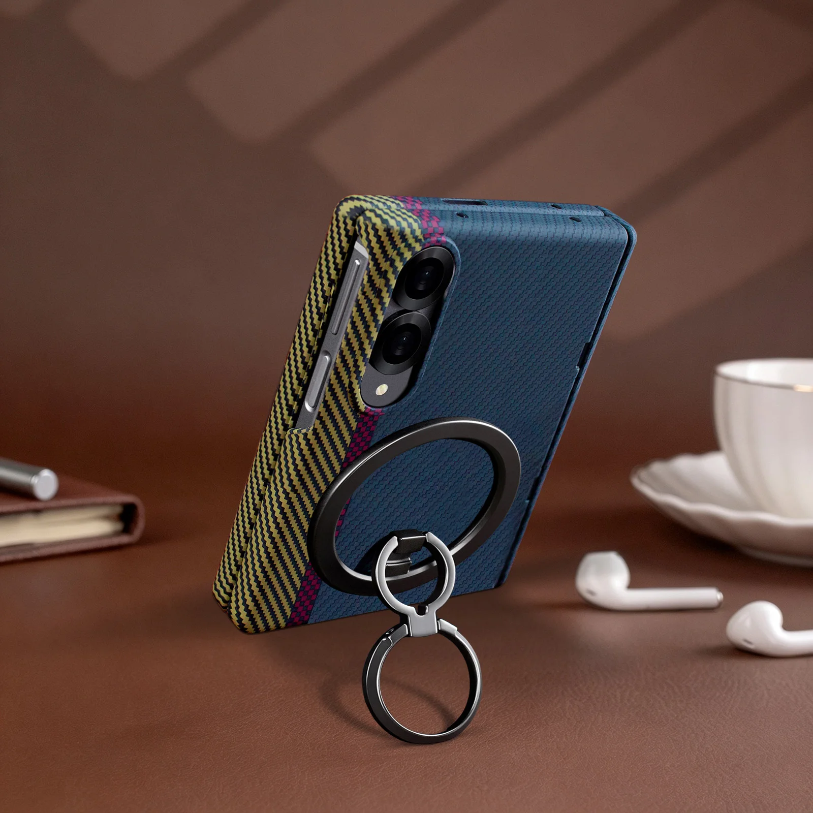 Фото Вращающийся на 360 градусов магнитный чехол-подставка для телефона Samsung Z Fold 8, защитное стекло из закаленного стекла, ударопрочный, совместим с MagSafe №4