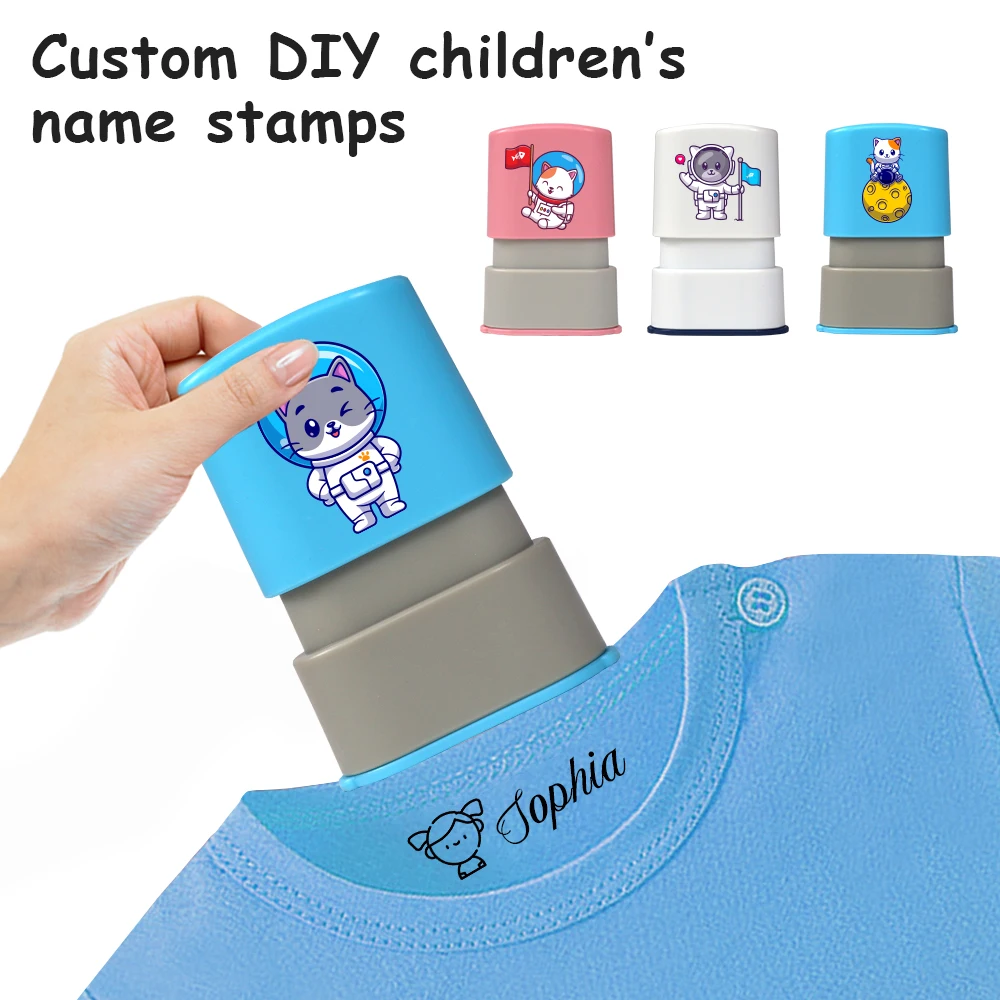 

Fun Cartoon Cute Cat Astronaut Children'S Clothing Personalized Stamp Diy Student Clothes Chapter No Fade Waterproof Name Toy