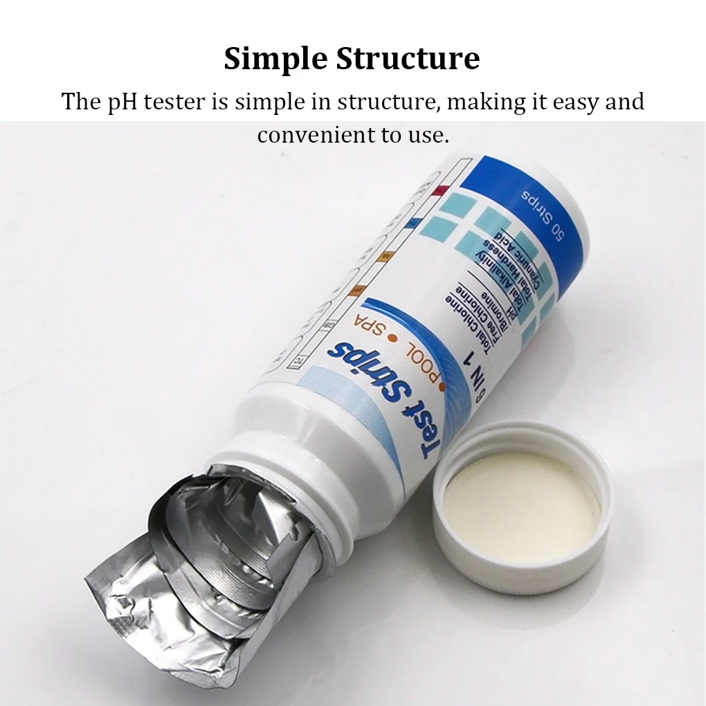 

50pcs Swimming Pool pH Tester Household Water Test Tools Testing Strips