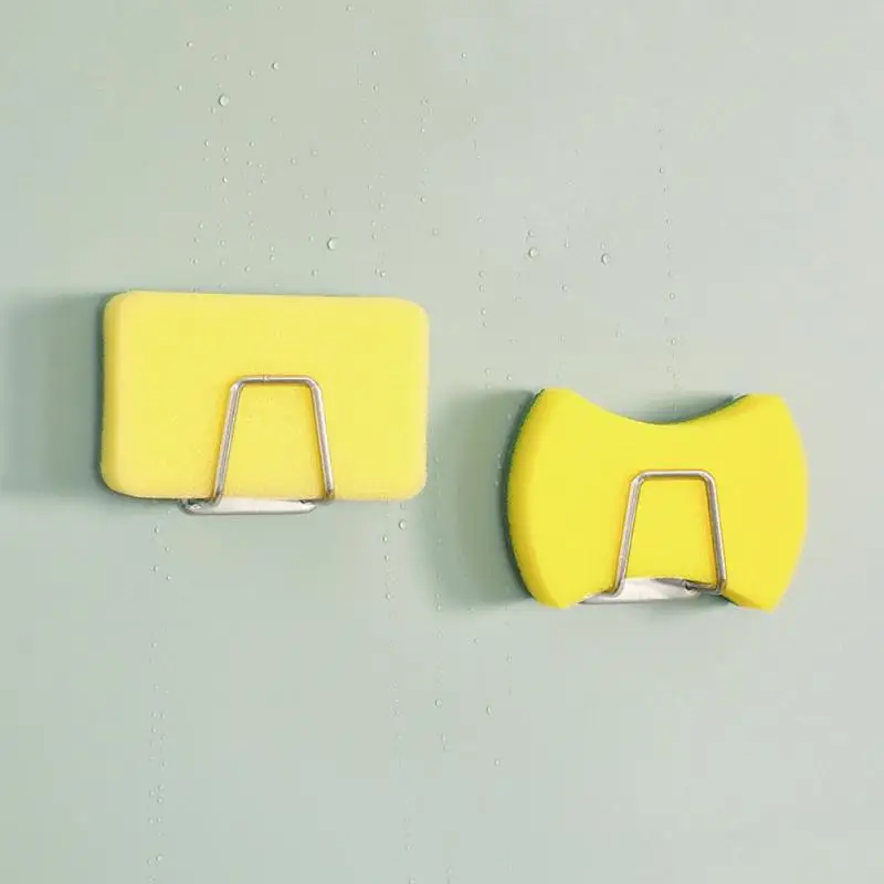 

Stainless Steel Sink Sponges Holder Kitchen Self Adhesive Drain Drying Rack Kitchen Wall Hooks Accessories Storage Organizer
