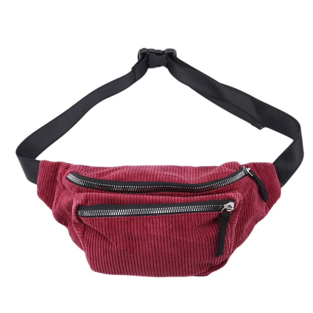 

Hot Sale Vintage Corduroy Waist Pack Women Girls Chest Pouch Belt Bags Female Fashion Messenger Waist Pack Heuptasje