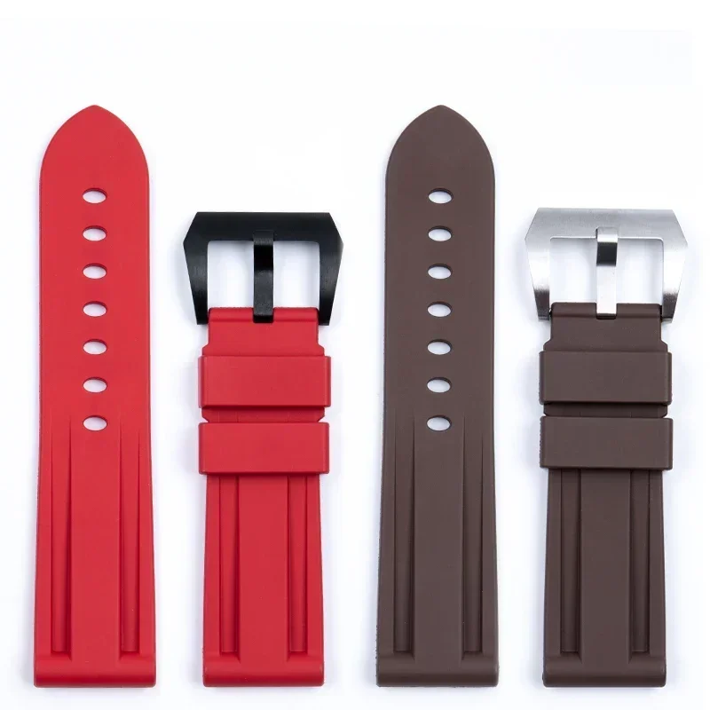 Ремешок для часов 22/24 мм аксессуары модный резиновый браслет ремешка Panerai Seiko Huawei