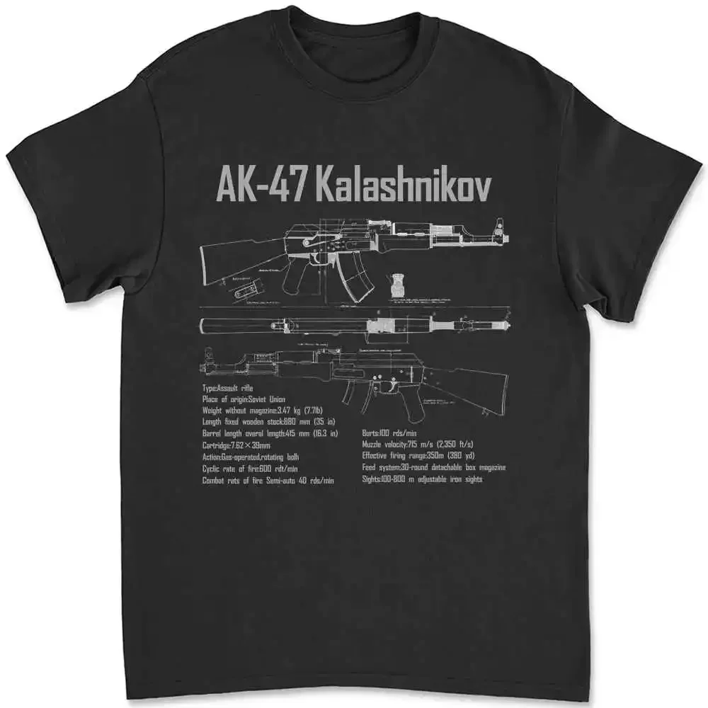 Фото Ак-47 Калашников Blueprint Россия Советский Союз Футболка PSUH №1