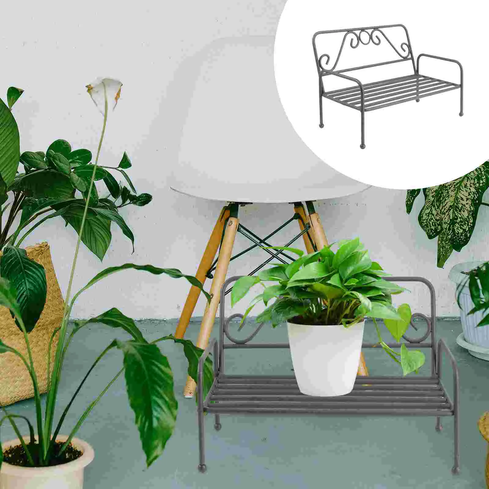 2 шт. железное кресло полка для растений подставка напольный цветок цветочный