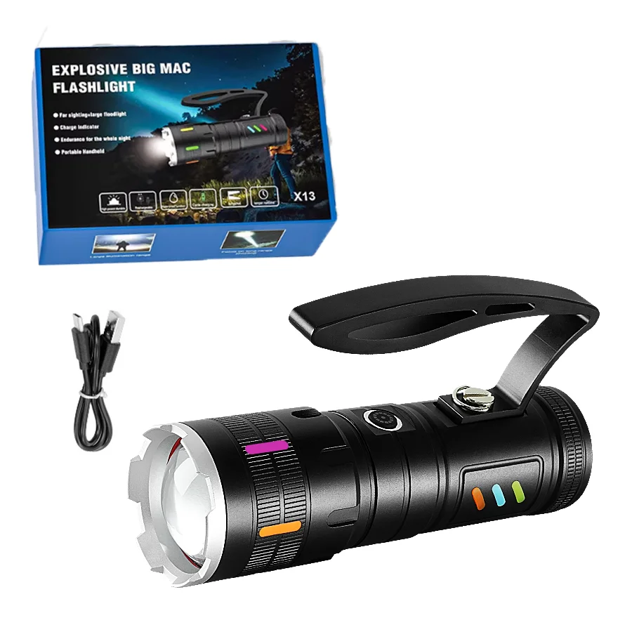 

Мощный перезаряжаемый светодиодный фонарь 10 000 000 люмен с зумом для рыбалки и охоты