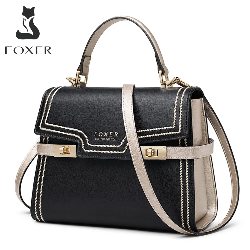 

FOXER Women Crossbody Bag Large Capacity Leather Messenger Bags Female Casual Shoulder Bag Lady Purse Totes Valentine's Day Gift