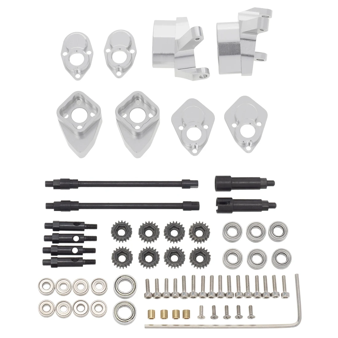 

Metal Front and Rear Portal Axle Set for Axial SCX24 Gladiator JLU Bronco C10 Deadbolt 1/24 RC Crawler Car Upgrades,3