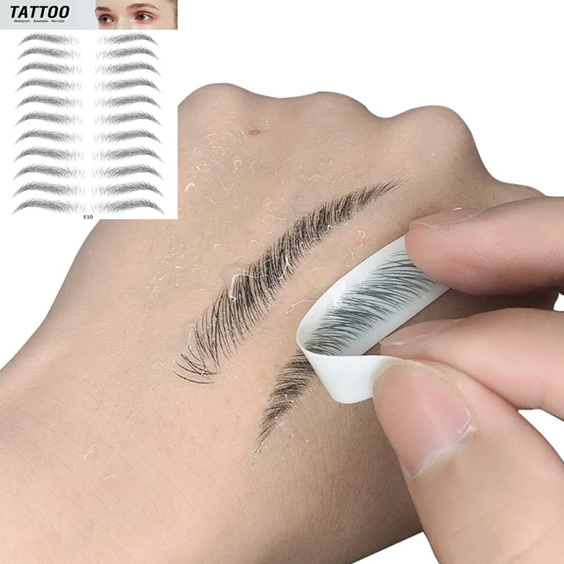 

Eyebrow Tattoo Sticker 4D Imitation Ecological Eyebrows Waterproof Water Transfer Stickers Lasting False Eyebrow Patch Stickers