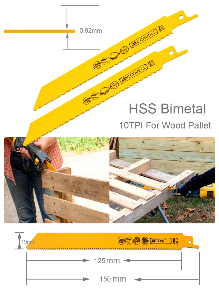 5 упаковок 6 дюймов 10TPI HSS биметаллическая сабельная пила полотна для сабельных
