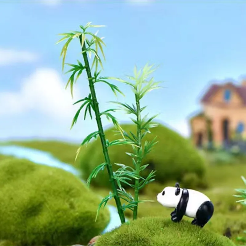 

100pcs Mini Artificial Bamboo Landscaping Model Miniature Plastic Plants Tree Sandbox Bonsai Fairy Garden Decoration Ornaments