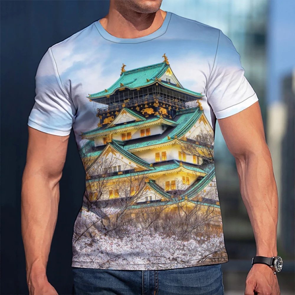 

3D Print T-shirt Natural Sea Of Flowers Romantic anime Harajuku tops summer T-shirt 3D boy clothing plus size fashion tees men