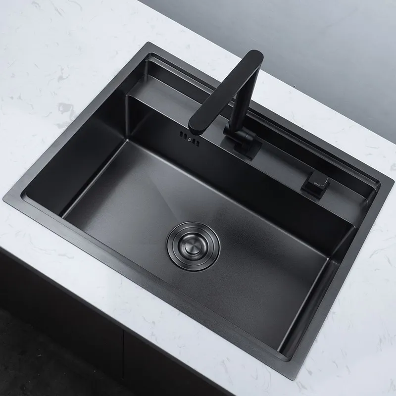 grey nano hidden stainless steel handmade kitchen sink single double bowl counter big basin undermount balcony basin sink free global shipping