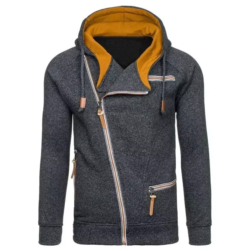 

NEW IN Hoodie Men autumn and winter Casual Solid Long Sleeve Mens Hoodies Sweatshirts Slim Zipper Sweatshirt Men Hooded Streetwe