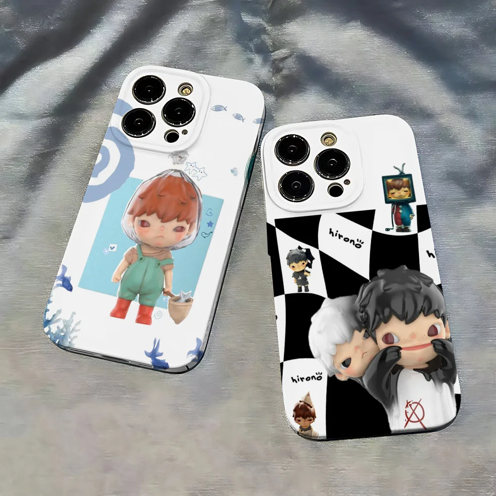 Милый чехол для телефона Kawaii H-Hirono iPhone 16 15 14 13 12 11 Pro Max XS XR XSMax 6 7 8 Plus глянцевая пленка