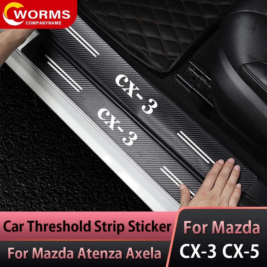

For Mazda Atenza Axela CX-3 CX-5 Car Styling Door Sill Pedal Protector Sticker Carbon Fiber Threshold Strip Tool Car Styling