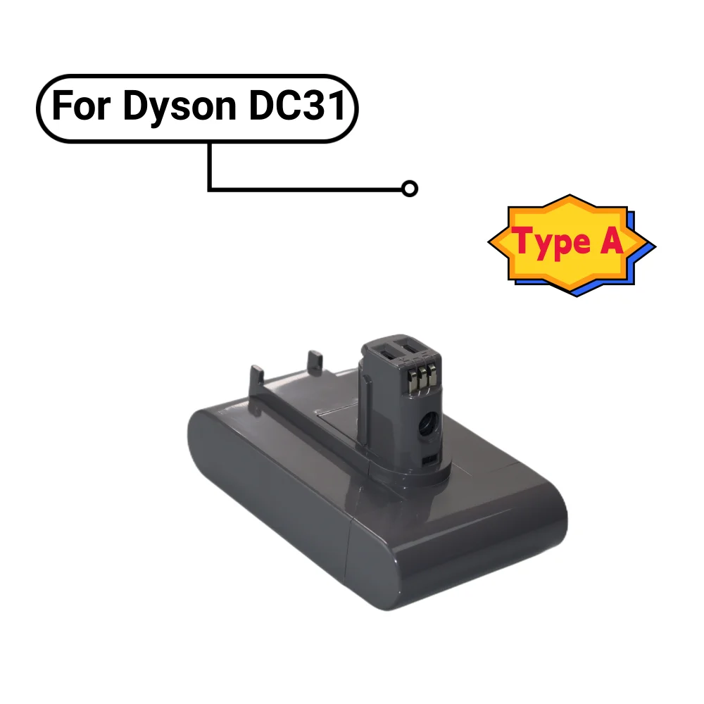 

22.2V 6000mAh Rechargeable Lithium Battery For Dyson DC31 DC34 DC35 DC44 DC45 Animal 917083-09 Vacuum Cleaner Battery (Type A)