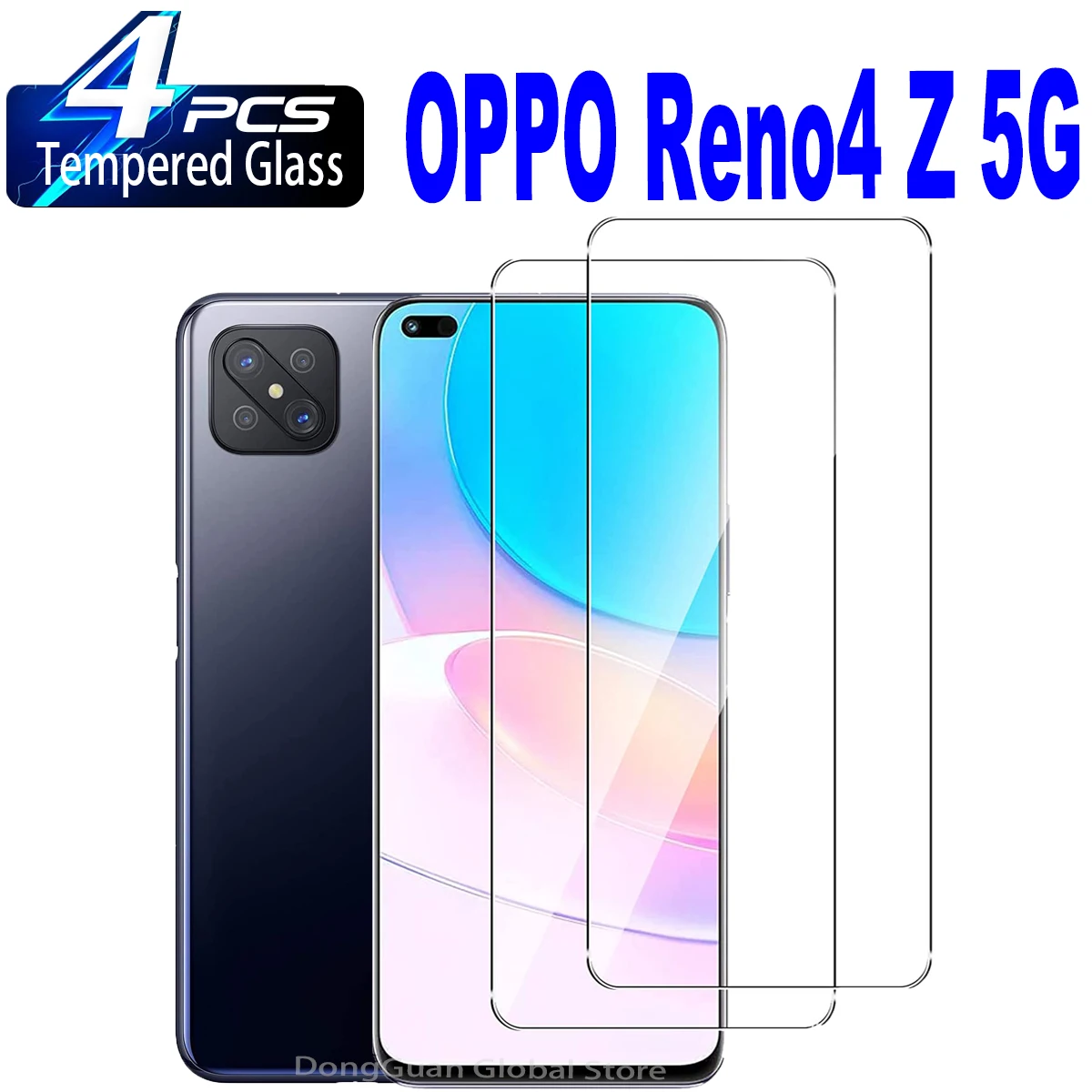 2/4 шт. закаленное стекло для OPPO Reno4 Z 5G Защитная стеклянная пленка для экрана