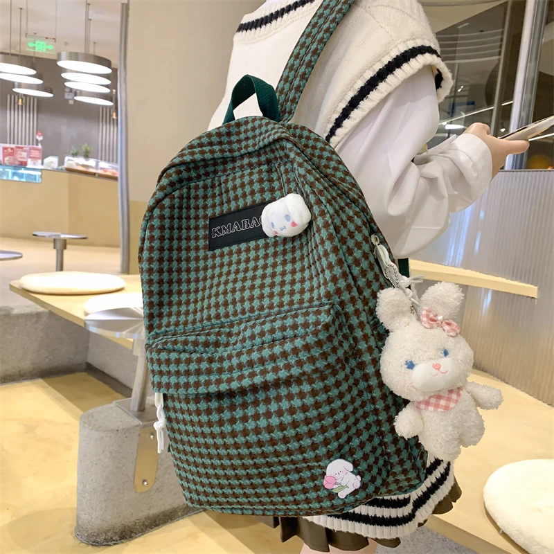 

JOYPESSIE Girls Fashion Bookbag Backpack for Teenagers Cute Shoolbag Kawaii Lady Travel Mochila College Women Shoulder Bag Pack