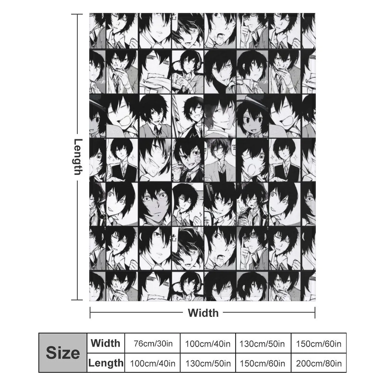 Коллаж Dazai Osamu-черно-белая версия манги одеяло роскошные фланелевые одеяла для
