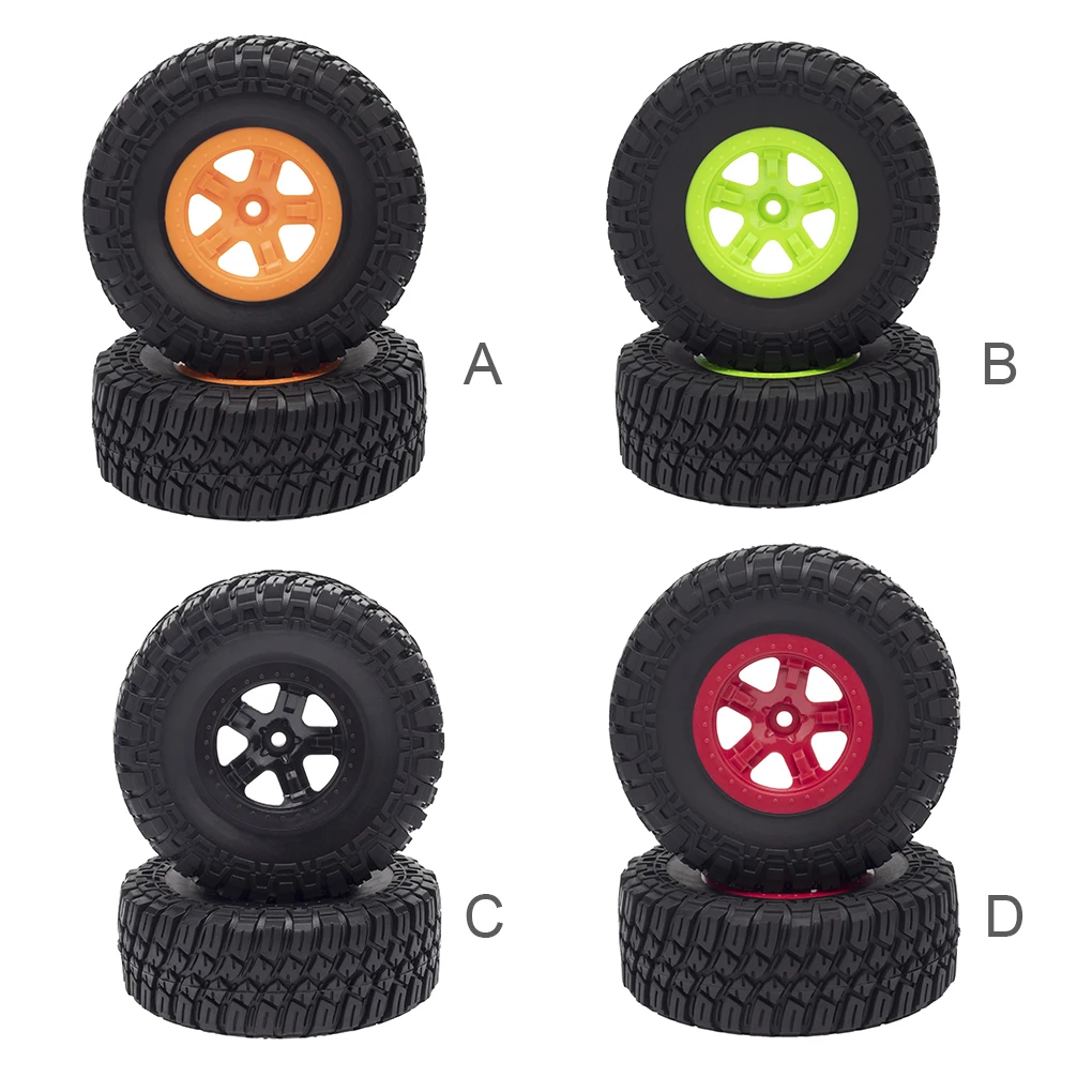 

4 Pieces RC Wheels Model Truck Tire Wear-resistant Small Trucks Parts Replacement Part for Truck Tire Repair Replacing Orange