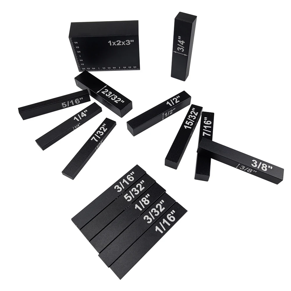 

15pcs/set Precision Height Gauge Block Aluminum Alloy Setup Bars For Router And Table Saw Accessories 1/16" 3/32" 1/8" 5/32"