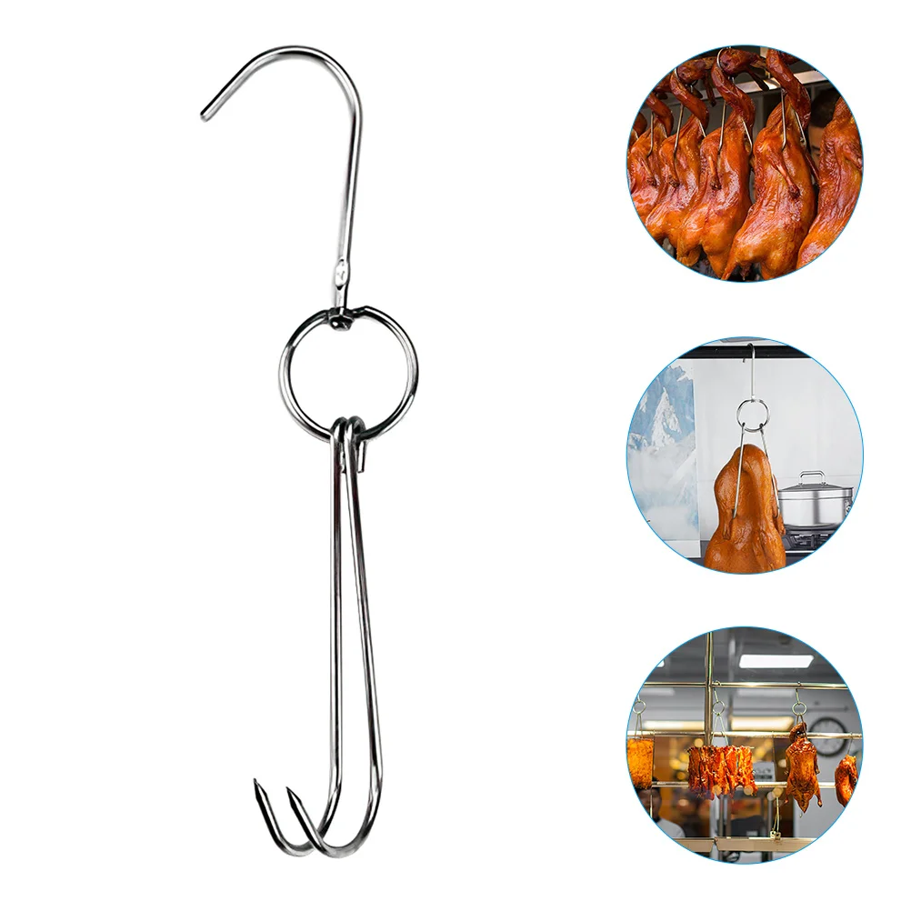 

5 Pcs Grill Outdoor Hooks Hanging Meat Processing BBQ Poultry Bacon Stainless Steel Roast Duck Chinese Pork