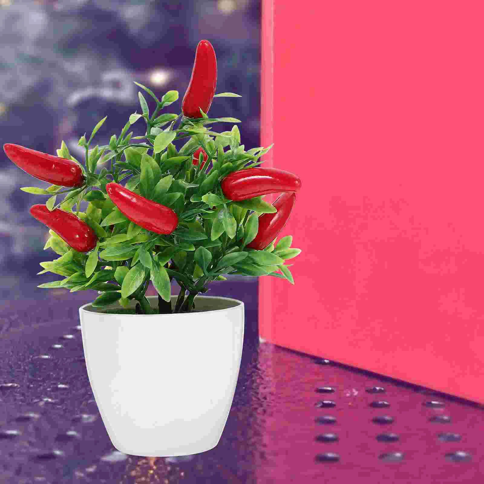 

Искусственный Горшок для перца, Искусственный перец, украшения для кухни в горшке, бонсай